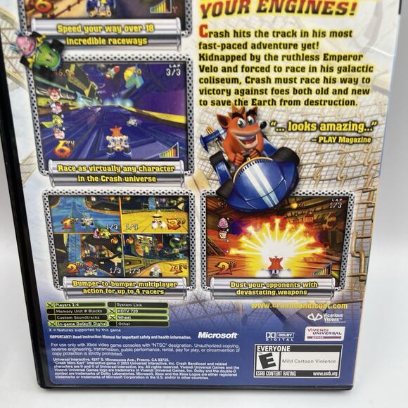 Crash Nitro Kart (Microsoft Xbox, 2003) CIB W/ Manual Great Condition Free Ship! - Picture 2 of 9